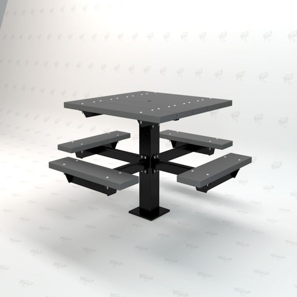 Square Picnic Pedestal T-Table