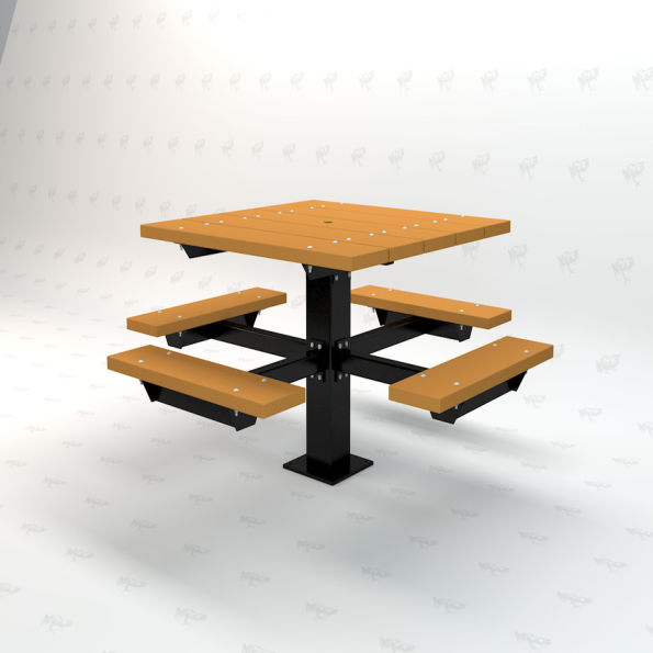 Square Picnic Pedestal T-Table