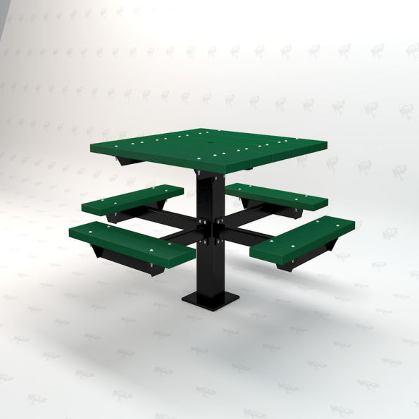 Square Picnic Pedestal T-Table