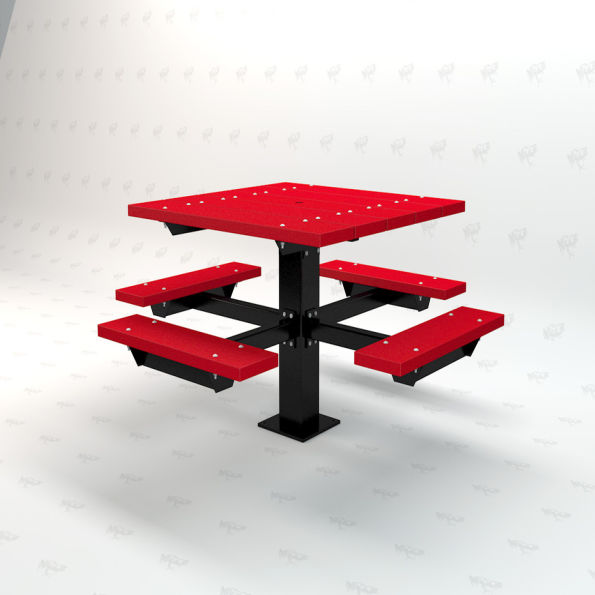 Square Picnic Pedestal T-Table
