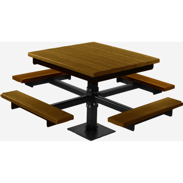 Square Picnic Pedestal T-Table