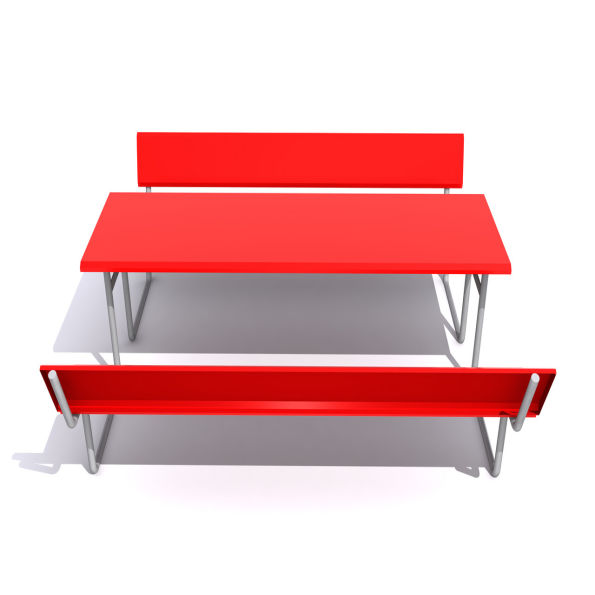 6' Rectangular Picnic Table with Back