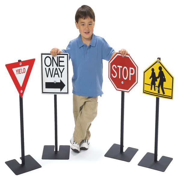 Angeles Traffic/Road Signs- Set of 4