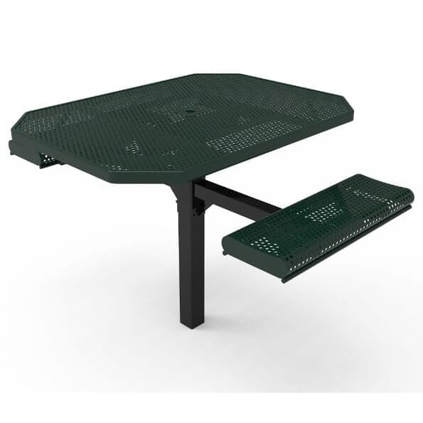 46" Octagon Pedestal Table With Rolled Seats