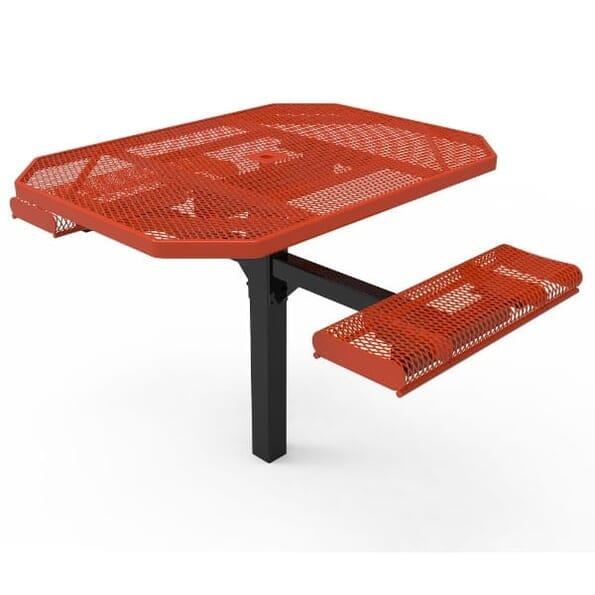 46" Octagon Pedestal Table With Rolled Seats