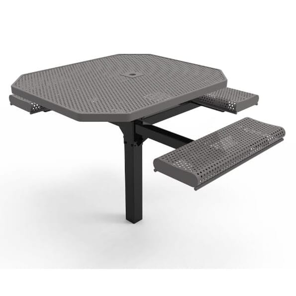 46" Octagon Pedestal Table With Rolled Seats