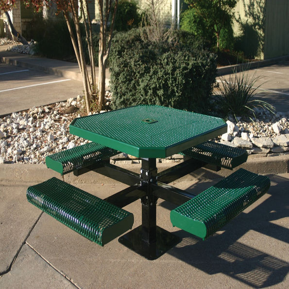 46" Octagon Pedestal Table With Rolled Seats