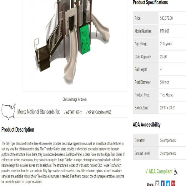 Tilly Tiger Tree House Play Structure