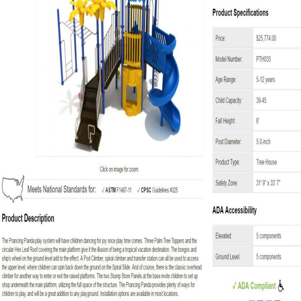 Prancing Panda Tree House Play Structure