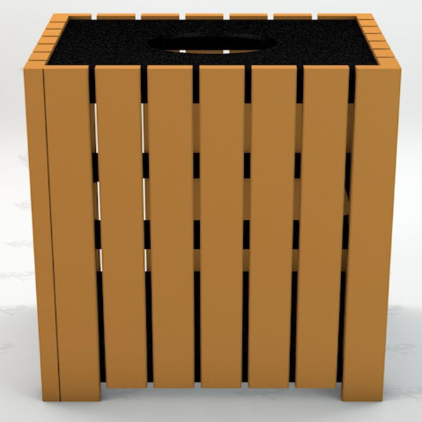32 Gallon Heavy Duty Square Trash Receptacle