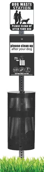 Complete Dog Waste Station with Single Pull
