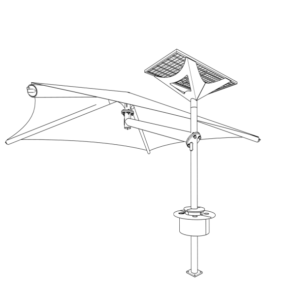 Single Post Pyramid Cantilever Shade