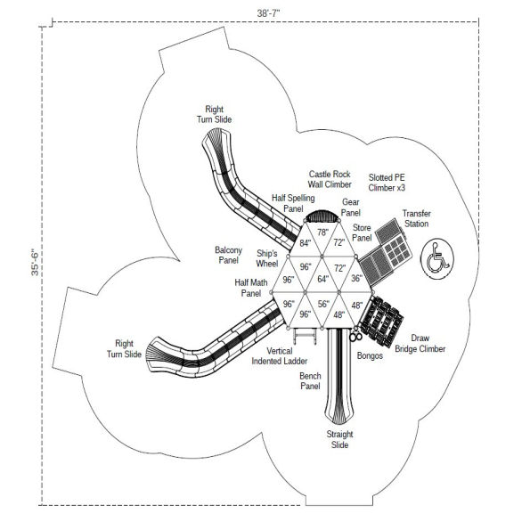League of Luck Castle Spark Playground Structure