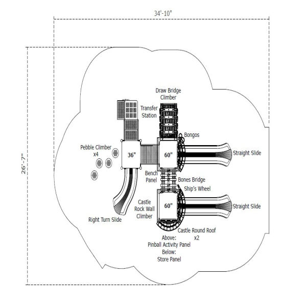 Paddock Point Castle Spark Playground Structure
