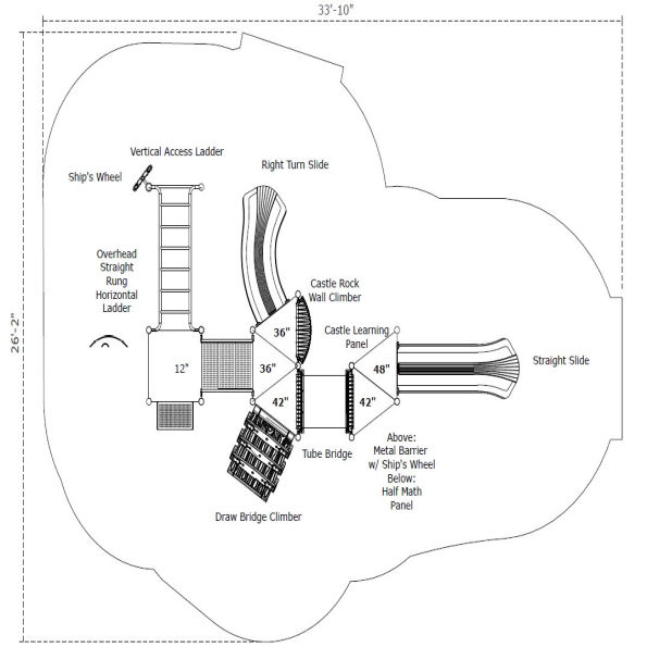 Shrieking Chateau Castle Spark Playground Structure
