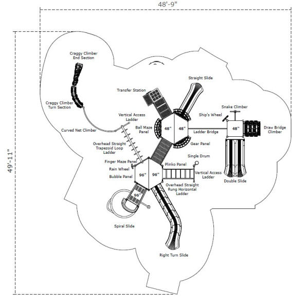 Provencal Palisade Castle Spark Playground Structure