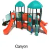 Canyon Color Scheme: Posts- Matte Black; Rails/Roofs/Panels- Teal; Climbers/Slides- Orange