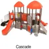 Cascade Color Scheme: Posts- Brown; Rails- Sand Dollar; Climbers/Panels- Beige; Slides/Roofs- Orange