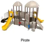 Pirate Color Scheme: Posts- Brown; Rails- Sand Dollar; Roofs/Panels/Climbers- Tan; Slides- Sunglow Yellow