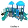 Seafoam Color Scheme: Posts- Cobalt Blue; Rails/Slides/Climbers- Teal; Roofs/Panels- Sky Blue