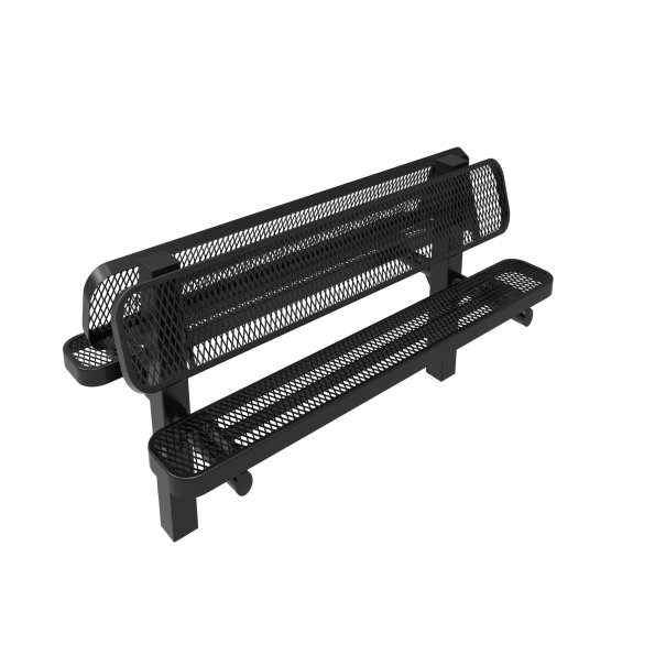 Double Pedestal Bench with Back