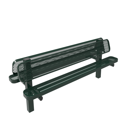 Double Pedestal Bench with Back