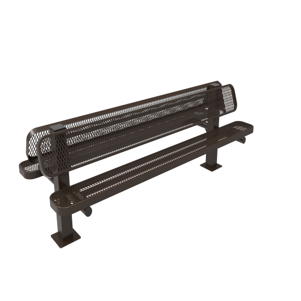 Double Pedestal Bench with Back